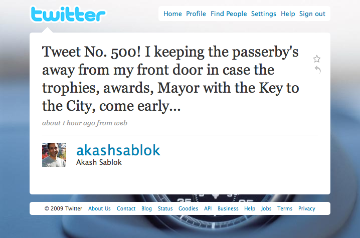 @akashsablok Tweet #500 - Key to the City