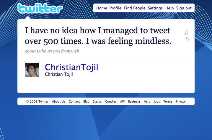 @ChristianTojil Tweet #500 - Twitter Explained